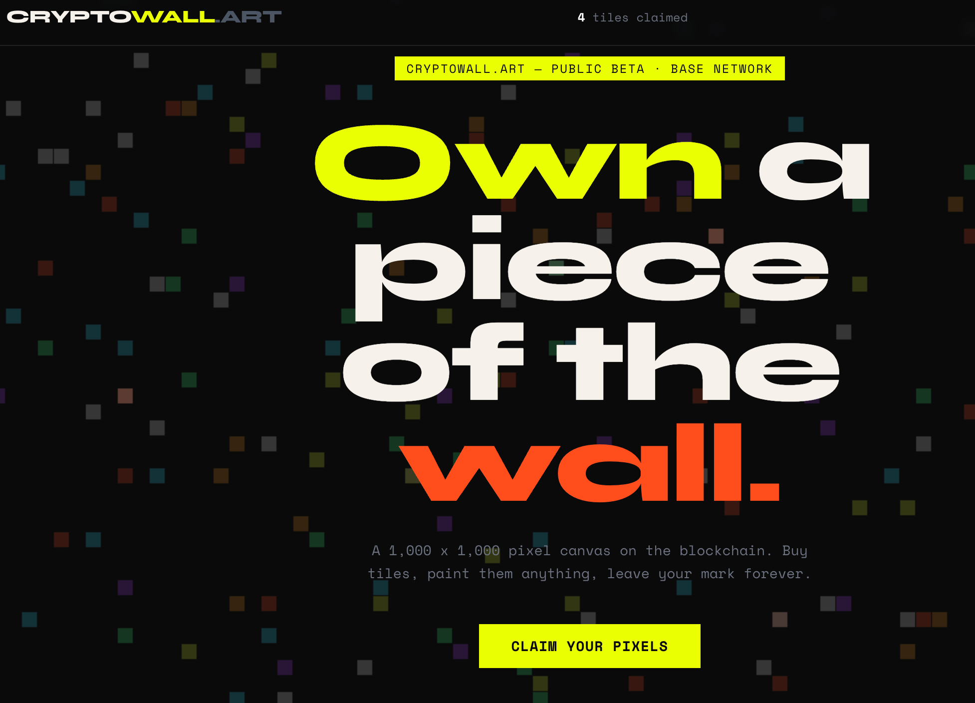 Own a Piece of the Wall, Buy Tiles on the Blockchain
