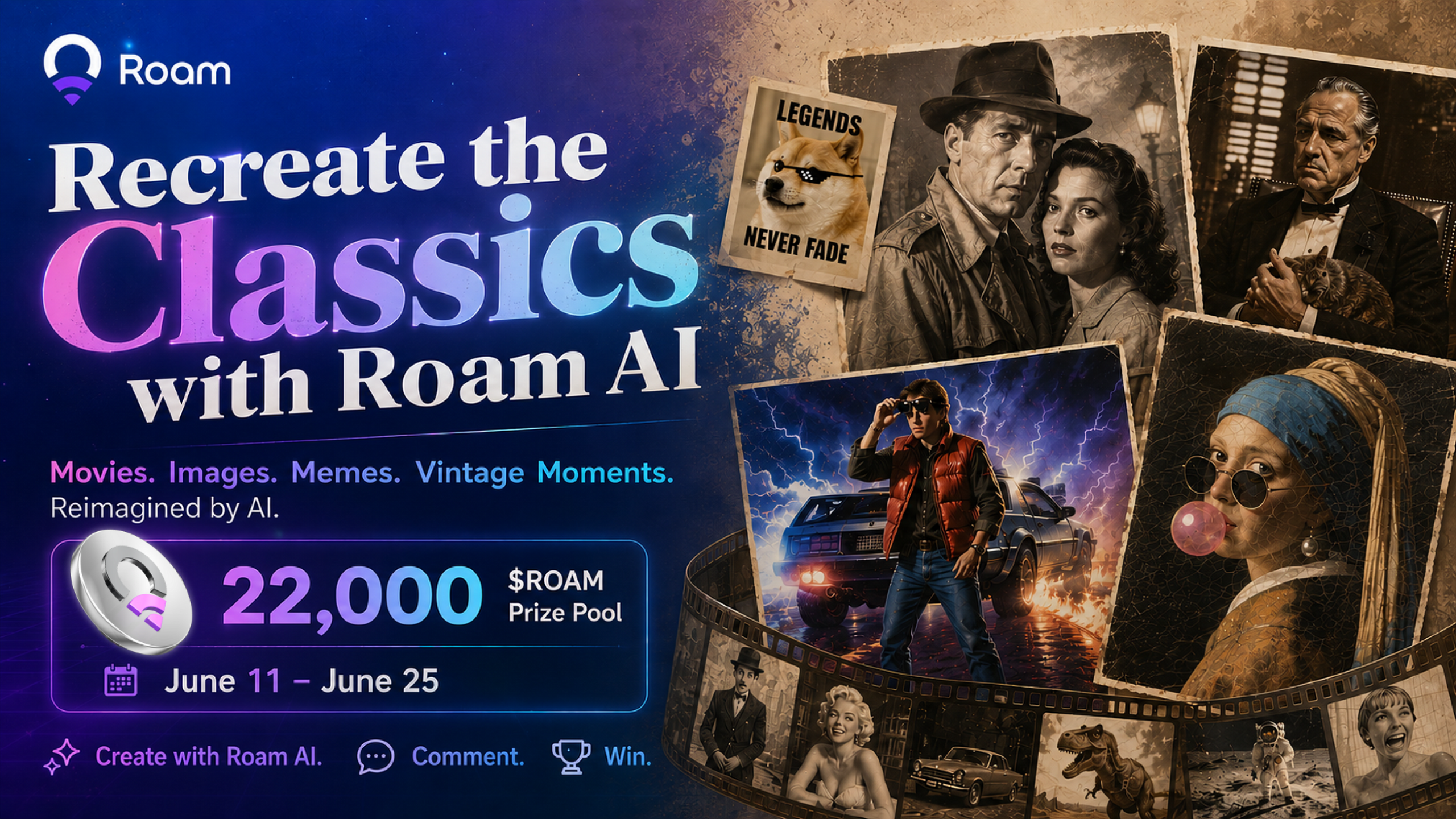 Recreate the Classics with Roam AI: A 22,000 $ROAM Creative Challenge