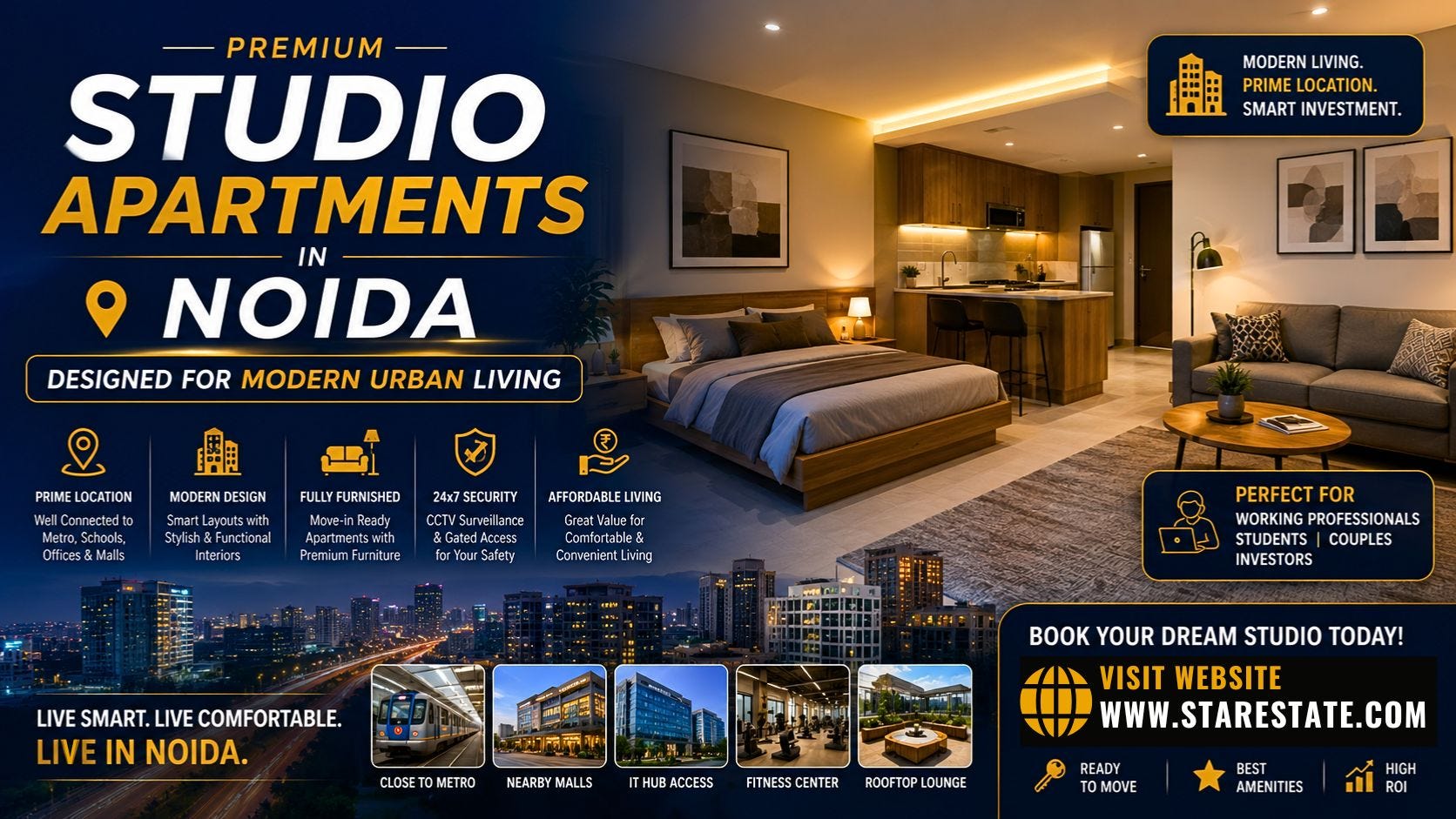 Studio Apartments In Noida Combining Comfort, Style, And Convenience