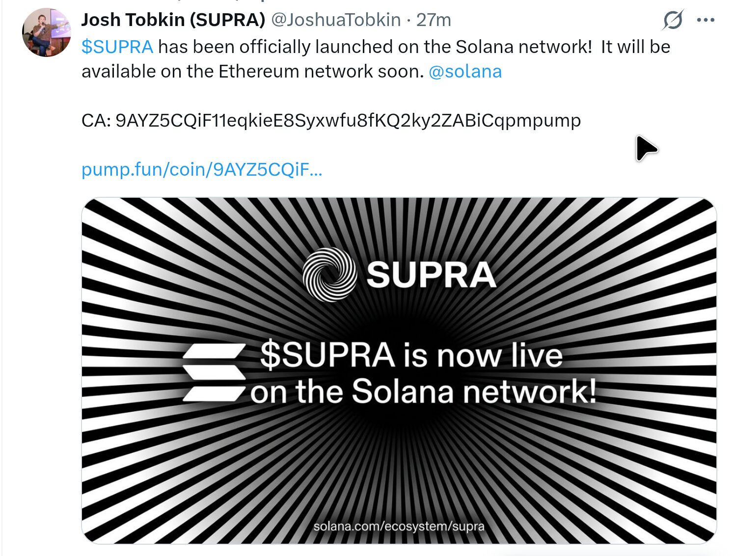 Supra Labs CEO’s X Account Hacked for Fake Token Scam