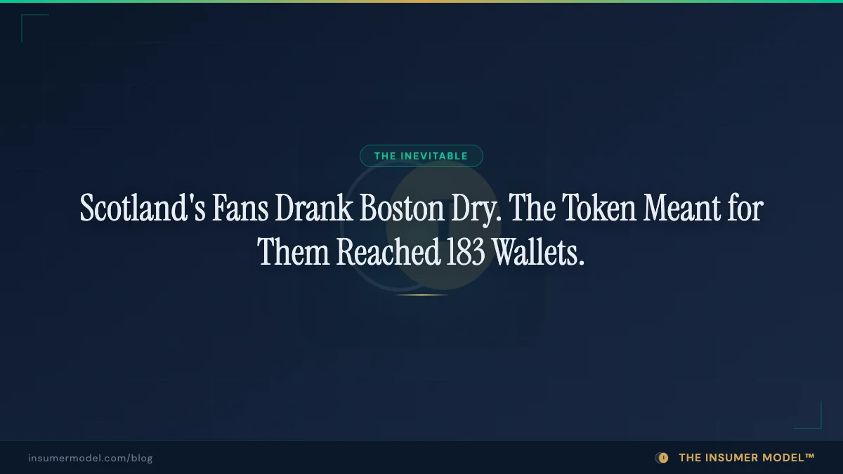 The Inevitable: Scotland’s Fans Drank Boston Dry. The Token Meant for Them Reached 183 Wallets.