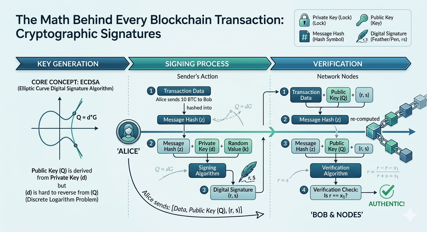 The Math Behind Every Blockchain Transaction: A Deep Dive into Cryptographic Signatures