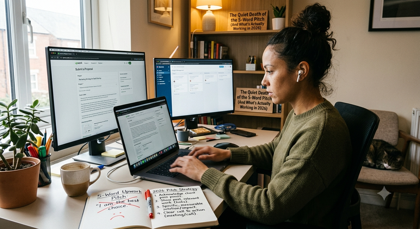 The Quiet Death of the 5-Word Upwork Pitch (And What’s Actually Working in 2026)