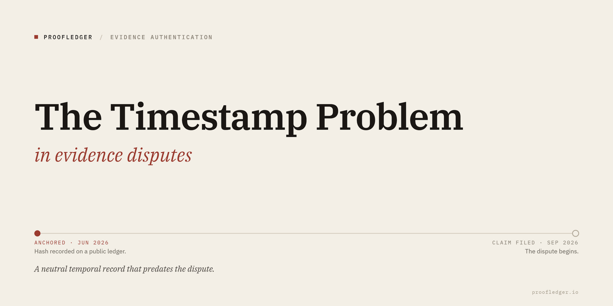 The Timestamp Problem in Evidence Disputes