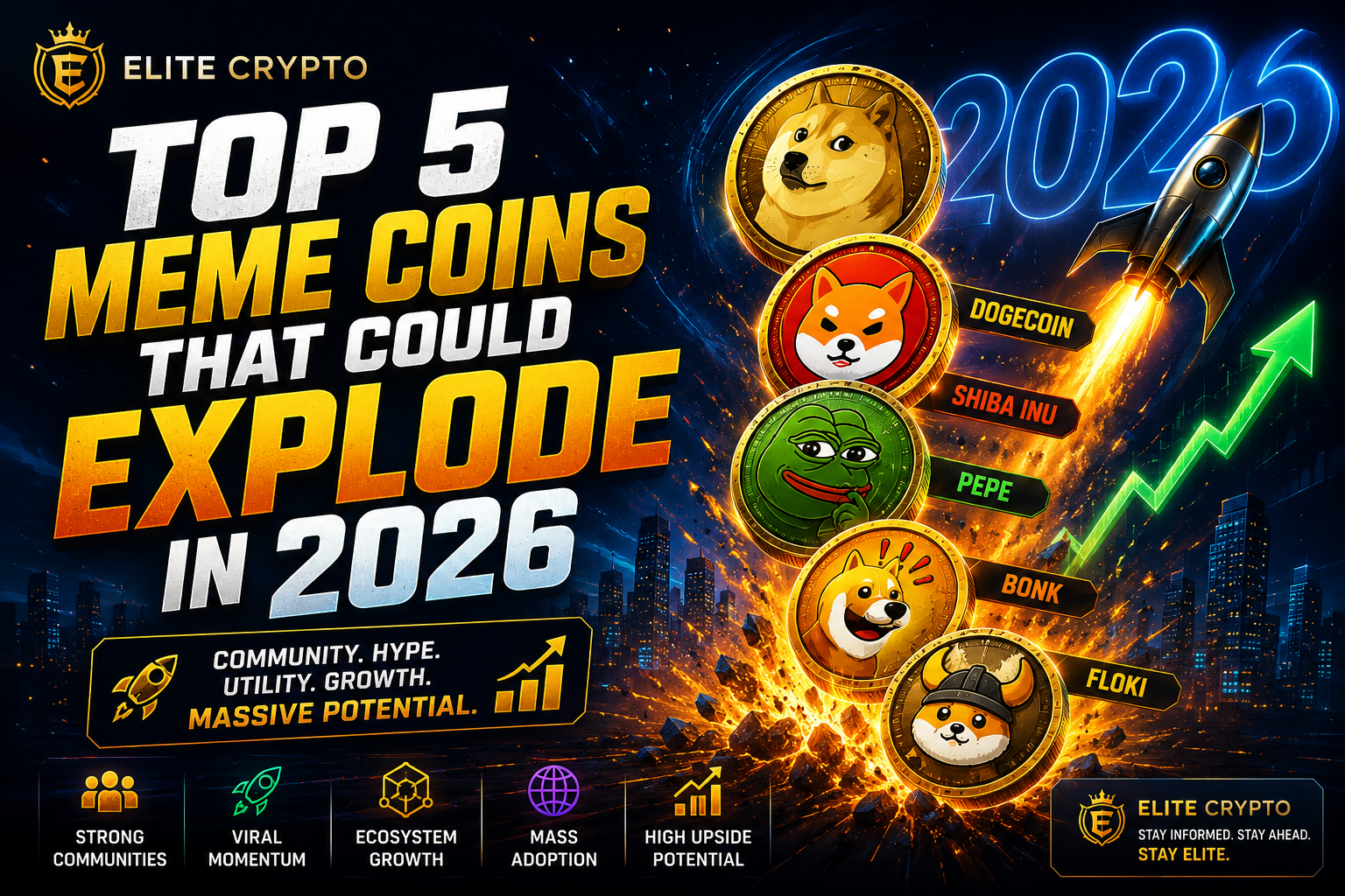 Top 5 Meme Coins That Could Explode in 2026