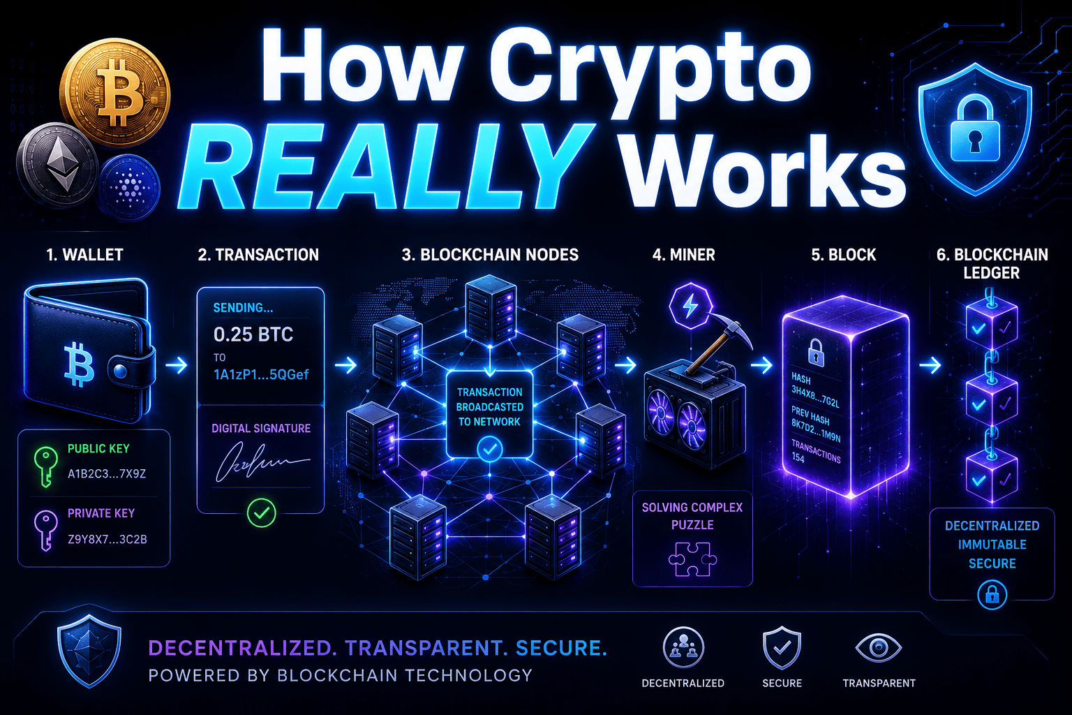 Understanding Blockchain, Cryptocurrency, Wallets, Mining, and Networks: A Beginner’s Guide