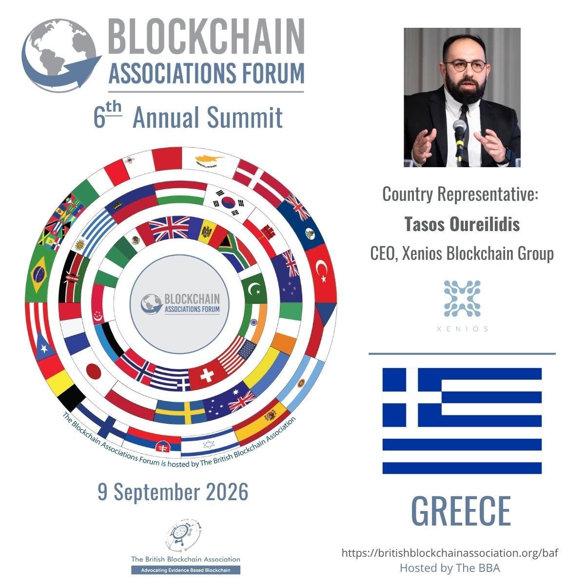Xenios Blockchain Group to Represent Greece at the 6th Annual BAF Summit