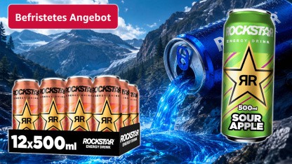 Anzeige: Rockstar Energy fällt bei Amazon auf 10 Euro pro 12 halbe Liter