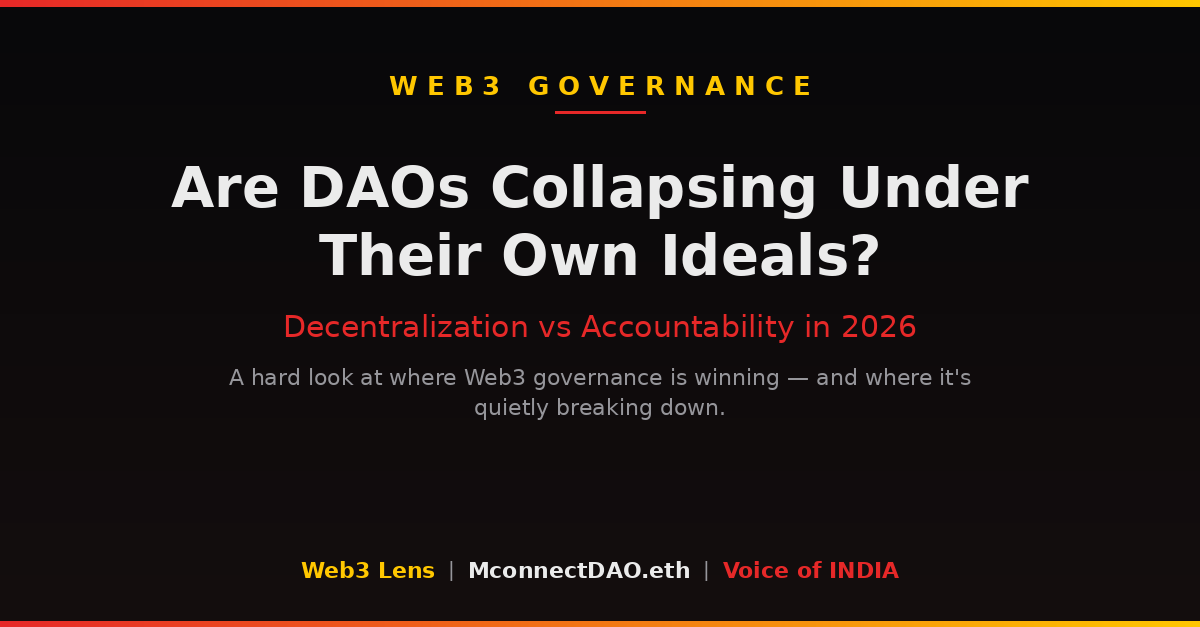 Are DAOs Collapsing Under Their Own Ideals? Decentralization vs Accountability in 2026