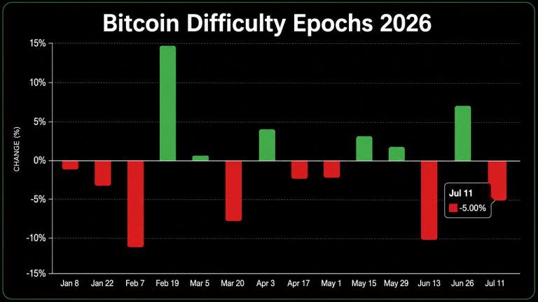 Bitcoin’s 14th Difficulty Reset Slashes Mining Pressure by 6.7 Trillion