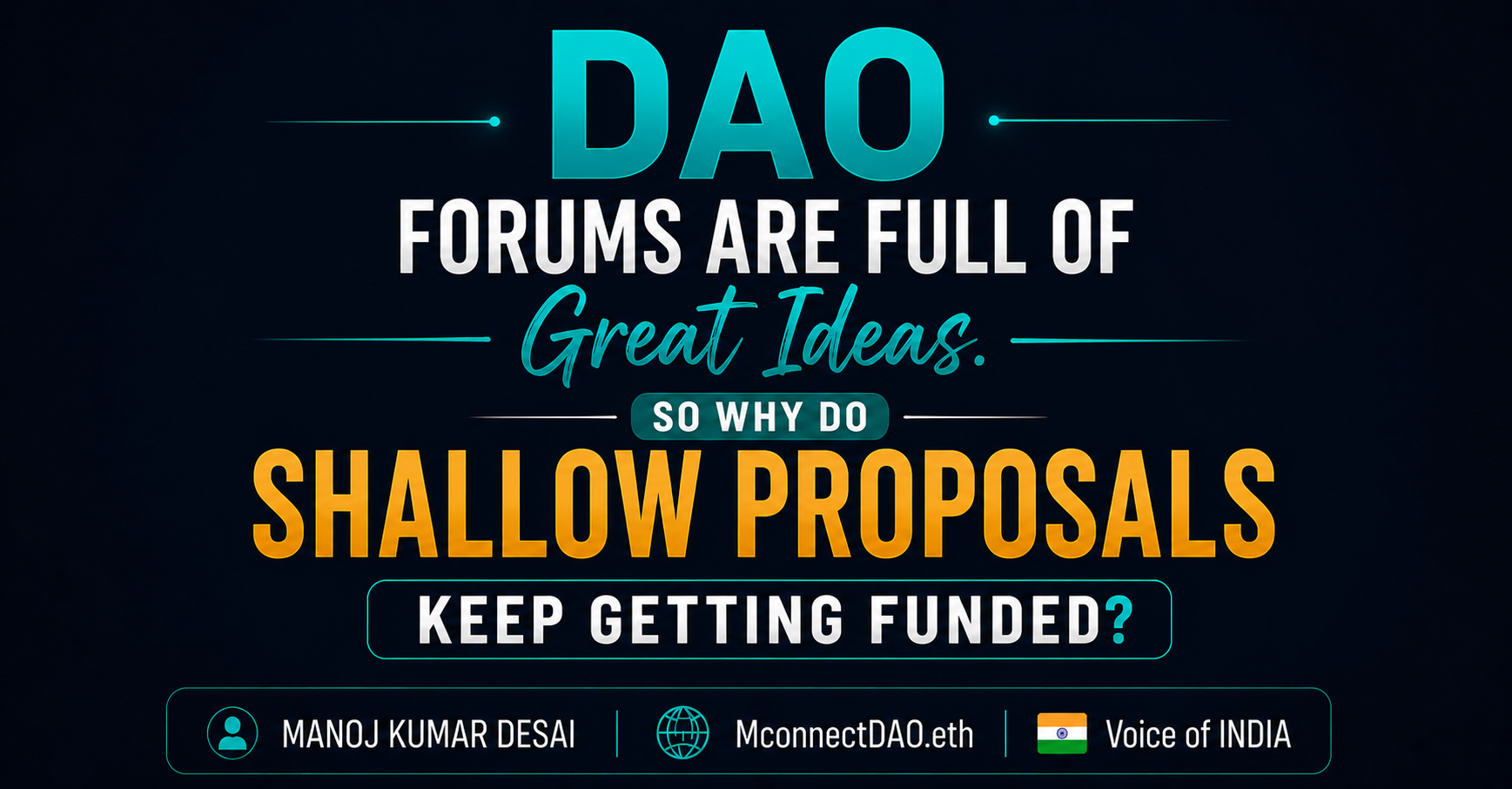 DAO forums are full of great ideas. So why do shallow proposals keep getting funded?