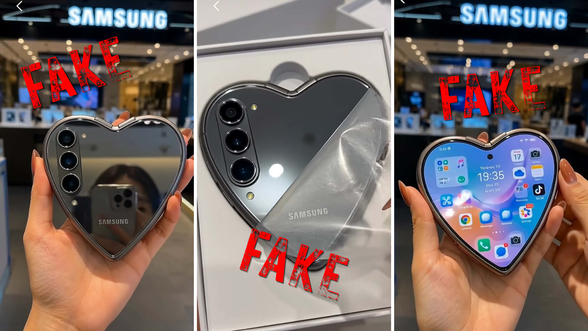 Dont fall in love with this Samsung heart-shaped phone. Its an AI fake.