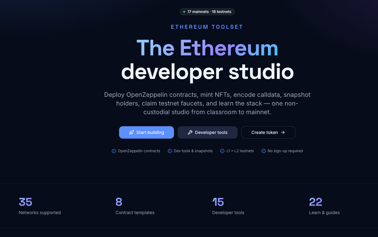 EthereumToolset.com: A Full Developer Studio for Deploying, Building, and Shipping on Ethereum