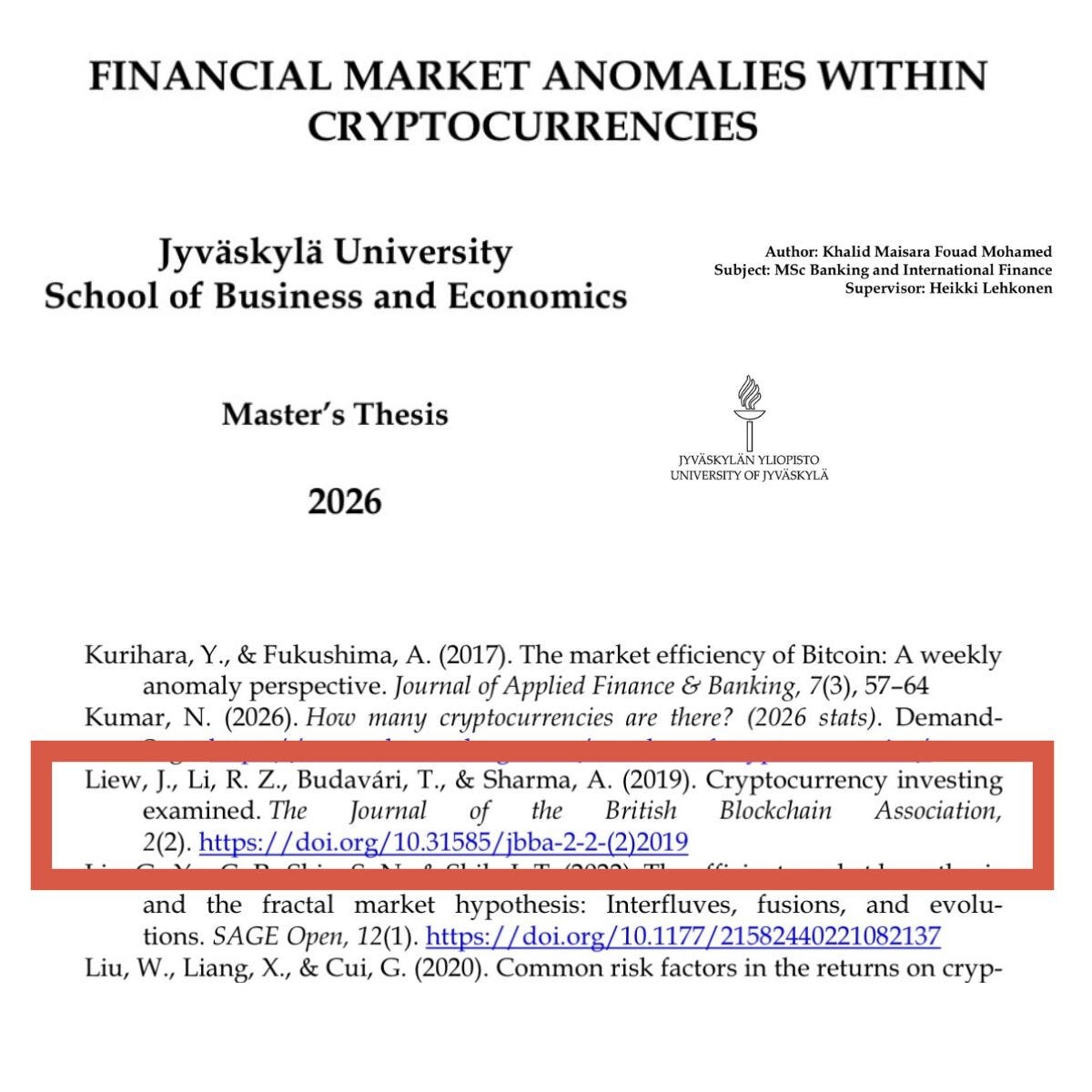 From Johns Hopkins to Finland: How a Foundational JBBA Cryptocurrency Paper is Shaping Global…