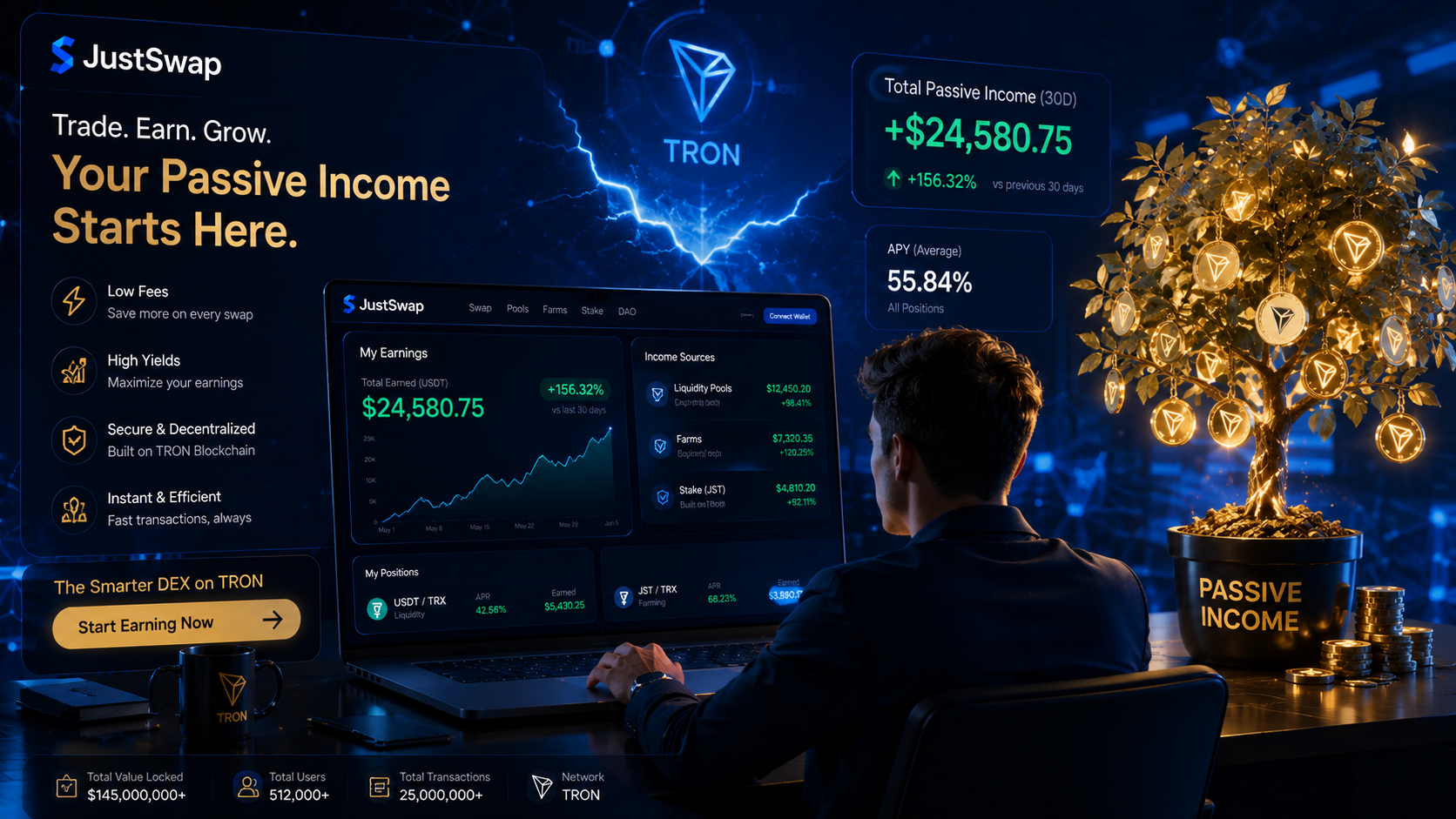 How to Earn Passive Income on JustSwap in 2026: From Zero to $1,000/Month