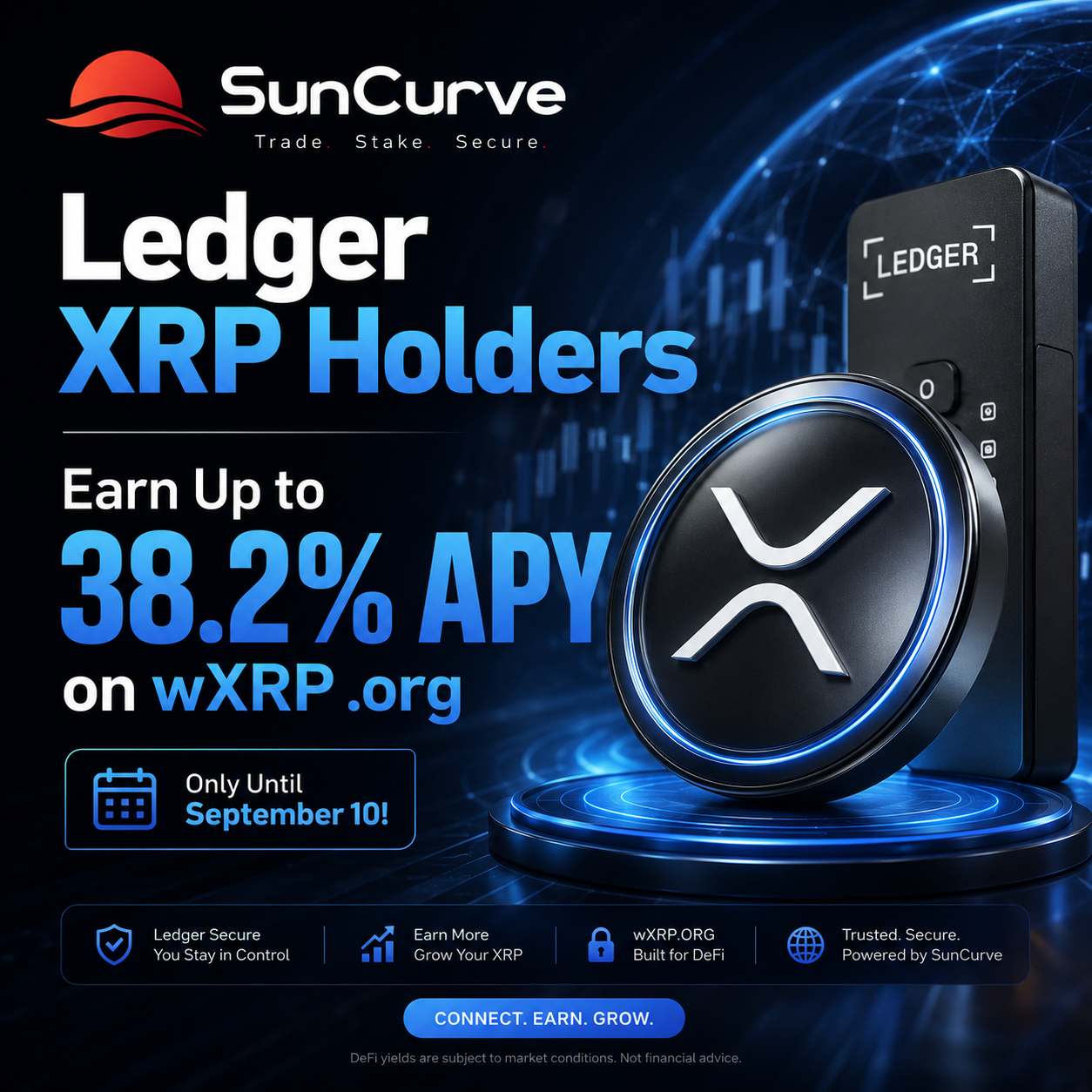 Ledger XRP Holders: Earn Up to 38.2% APY on wXRP.org— Only Until September 10!