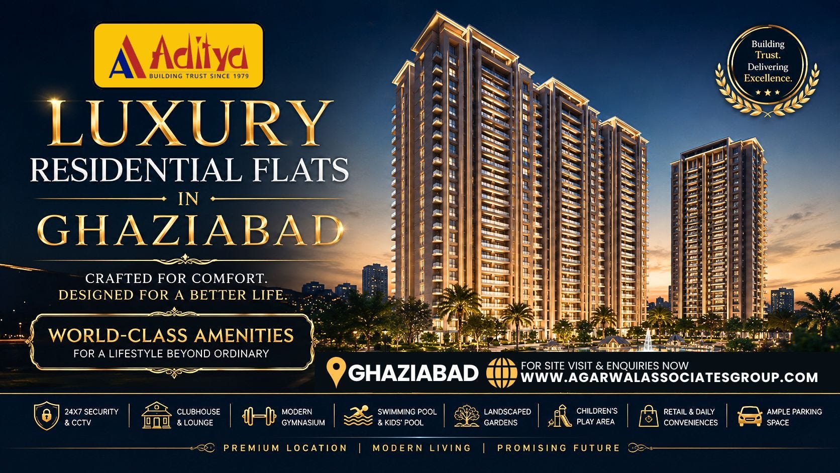 Luxury Residential Flats In Ghaziabad By Aditya Builders In Prime Residential Locations