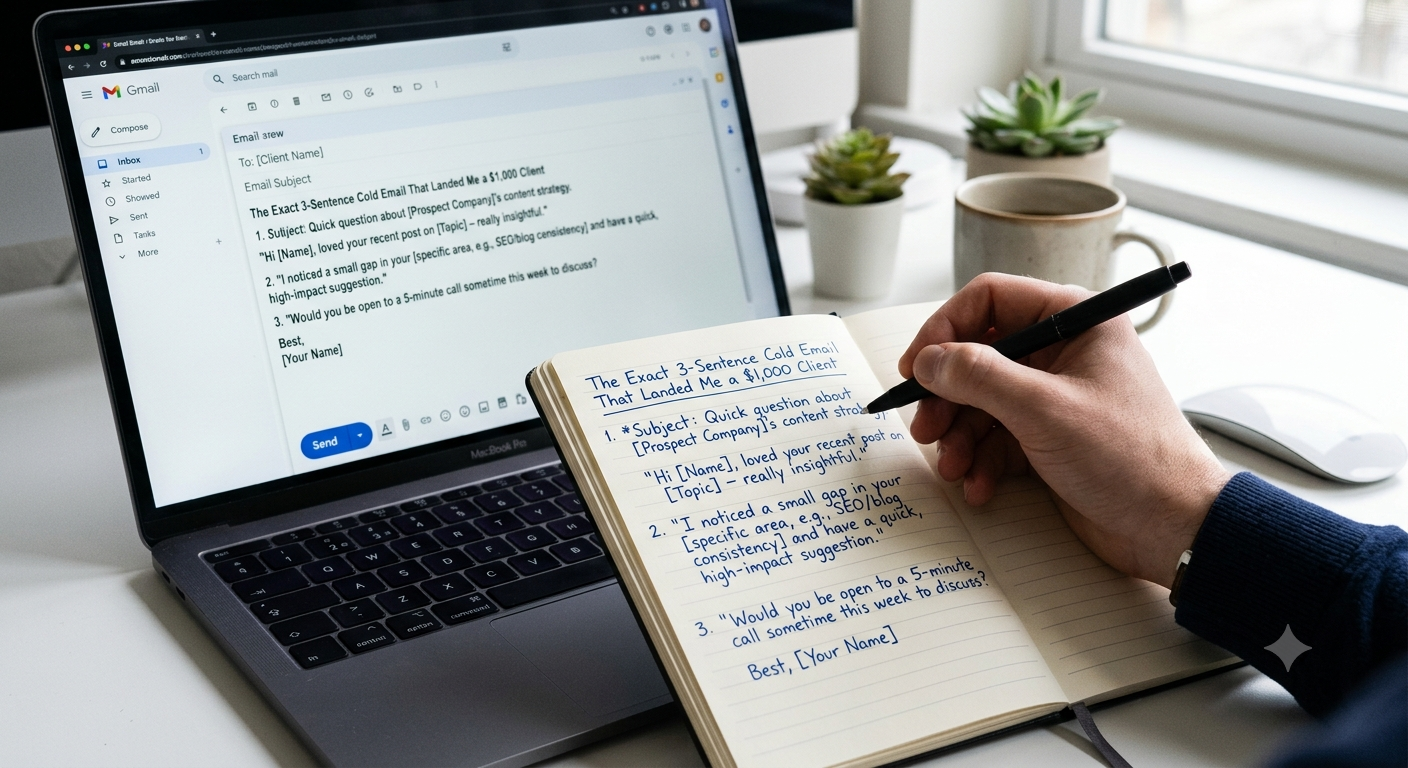 The Exact 3-Sentence Cold Email That Landed Me a $1,000 Client