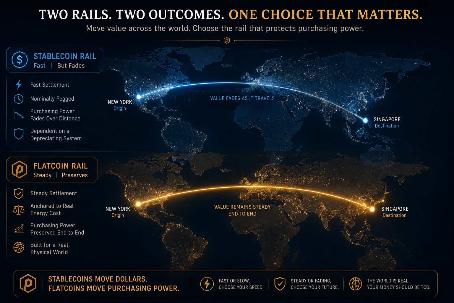 The Hidden Cost of “Stable” Money — and Why a Flatcoin Rail Matters