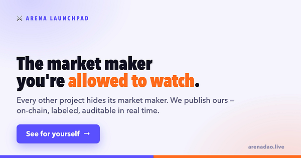 The market maker you’re allowed to watch — Arena Launchpad