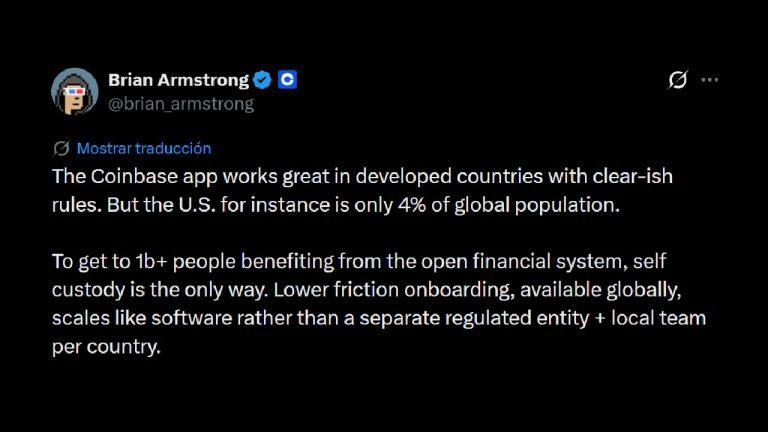 ‘The Only Way’: Coinbase CEO Brian Armstrong Champions Self-Custody to Reach 1 Billion Users