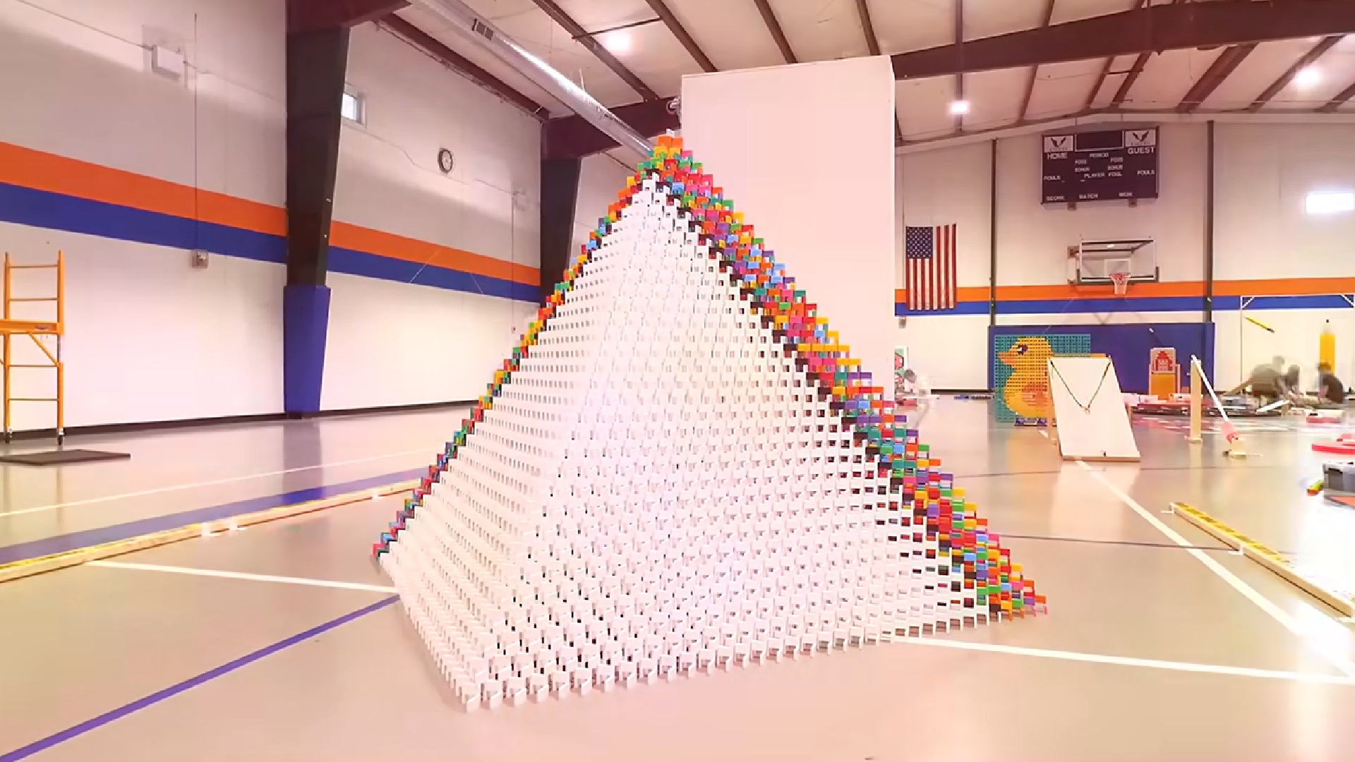 US domino team sets Guinness World Record by toppling 29,193 tiles in a 3D pyramid