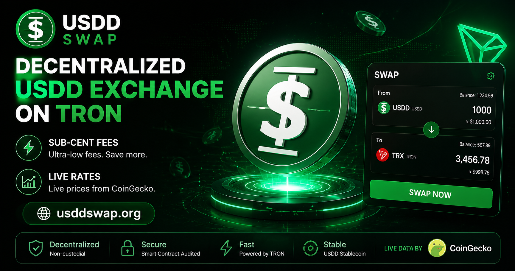 USDD Swap — The Official DeFi Hub for USDD on TRON with Swap, Bridge, Staking & Points for Future…