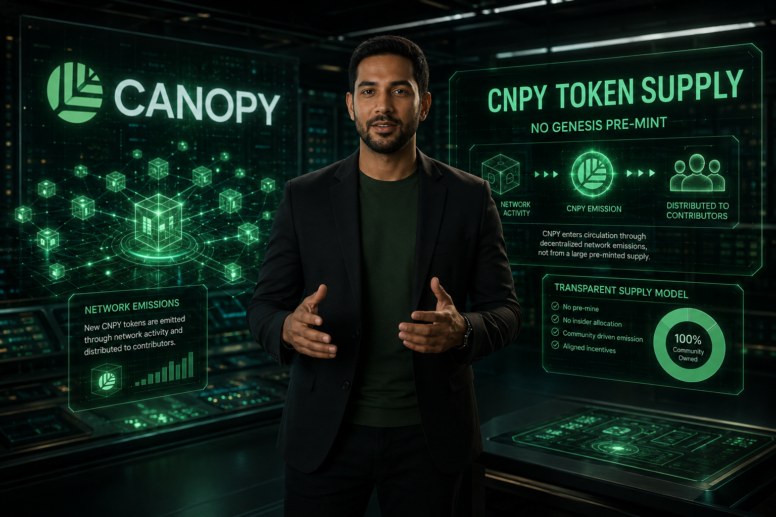 CNPY uses a Bitcoin style declining emission model designed to bootstrap network security early…