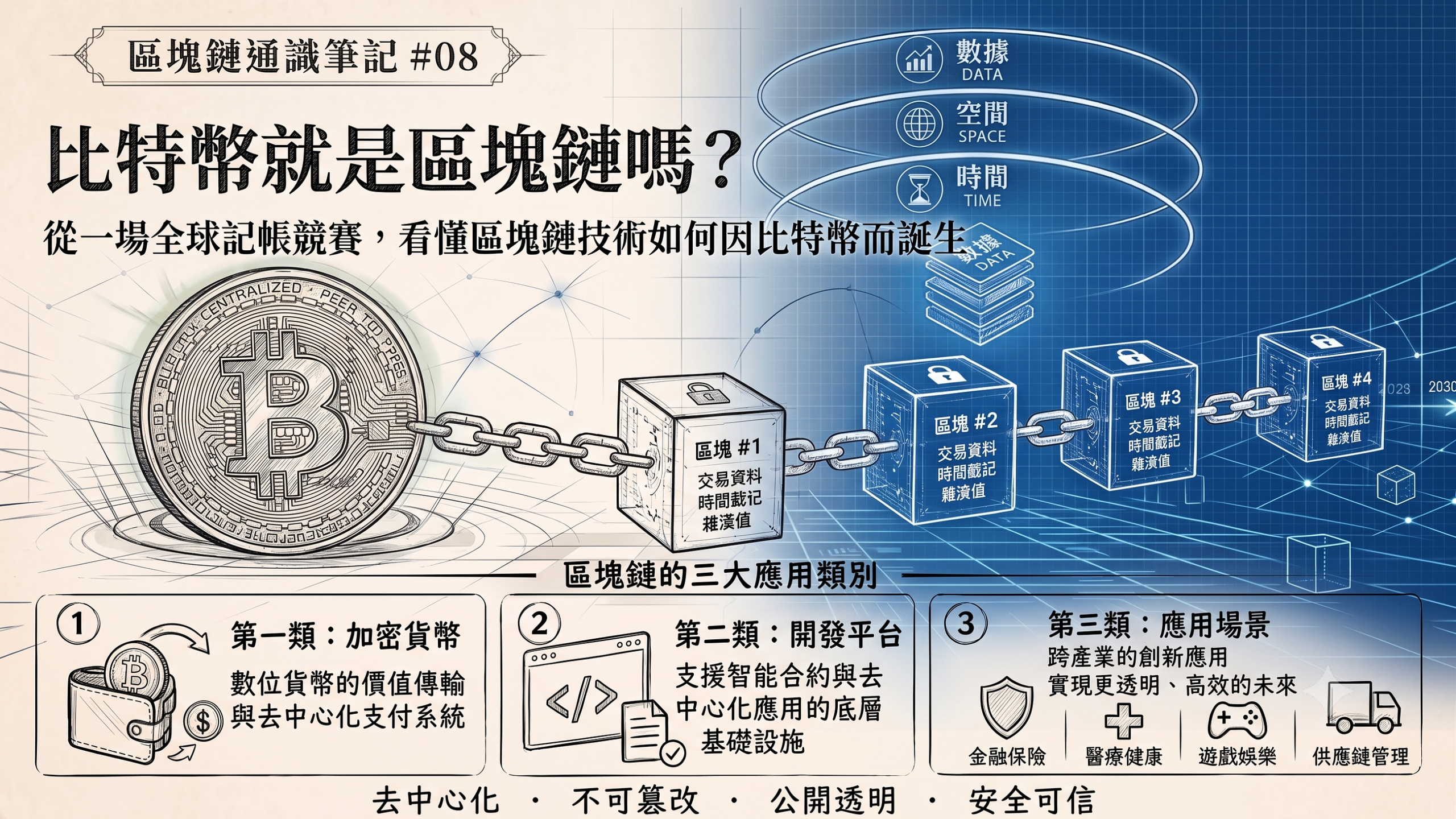 【區塊鏈通識筆記 #08】 比特幣就是區塊鏈嗎？從一場全球記帳競賽，看懂區塊鏈技術如何因比特幣而誕生