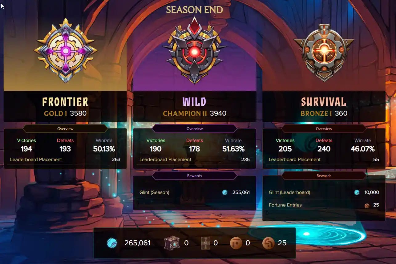 Epic cards for Glint and more chances in Survival