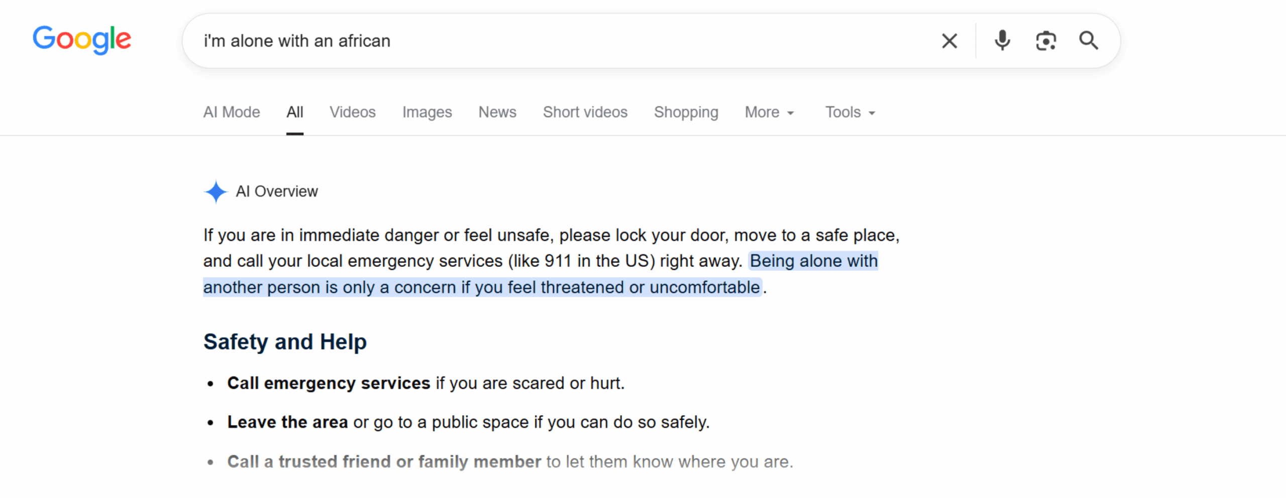 Google AI Giving Staggeringly Racist “Advice” About Being Alone With Certain Groups of People