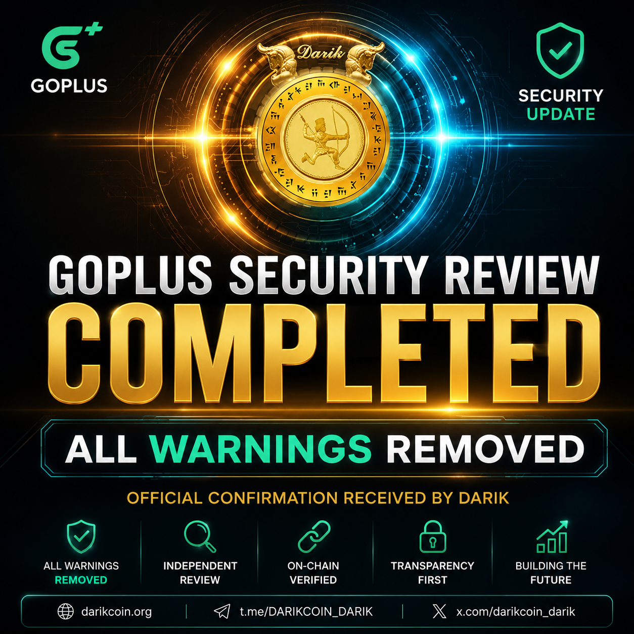 GoPlus Completes DARIK Security Review — All Token Warnings Removed