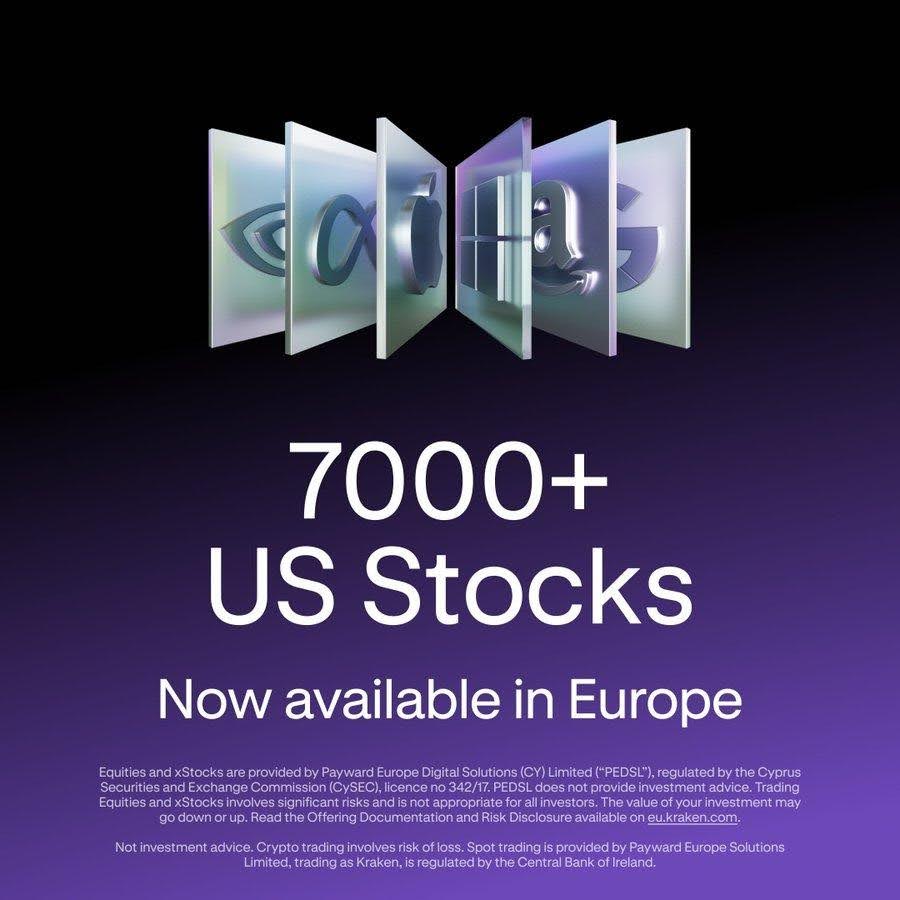Kraken Unlocks 7,000+ US Stocks for EEA Users, Bringing Crypto and Equities Together
