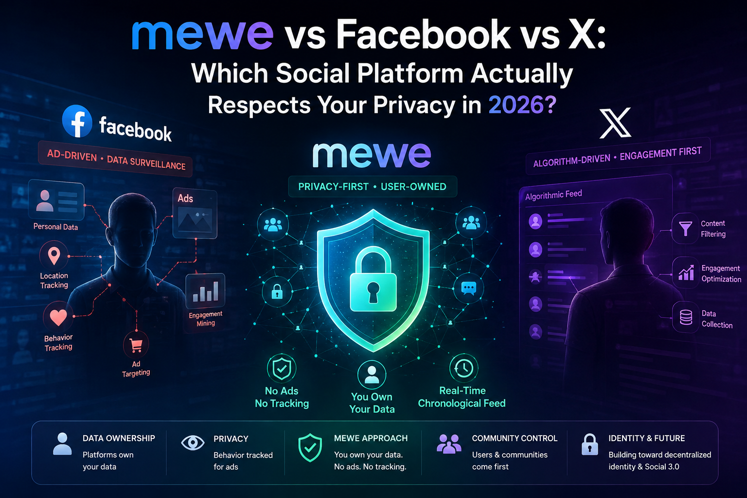 Mewe vs Facebook vs X: Which Social Platform Actually Respects Your Privacy in 2026?