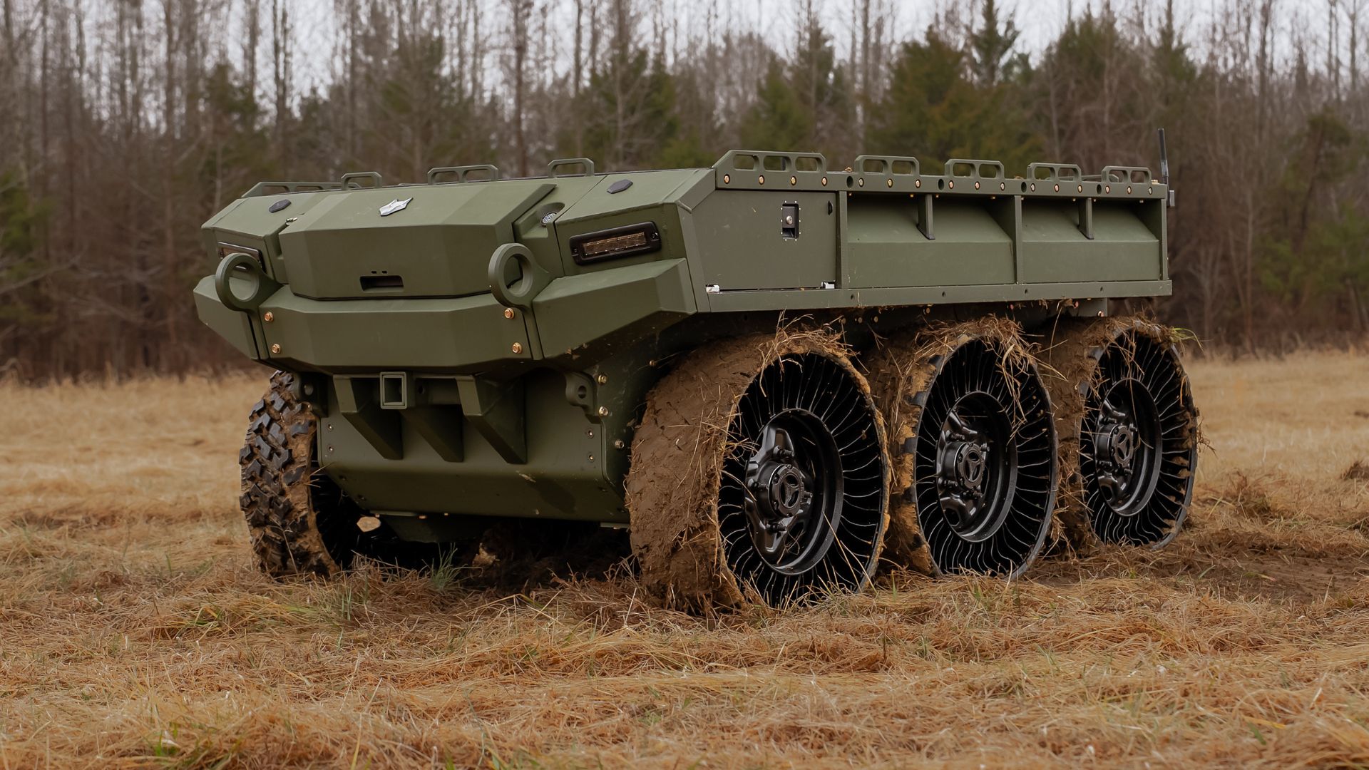 Multi-mission robotic vehicle hauling 2,800 pounds, 15 kW power tackles field trials