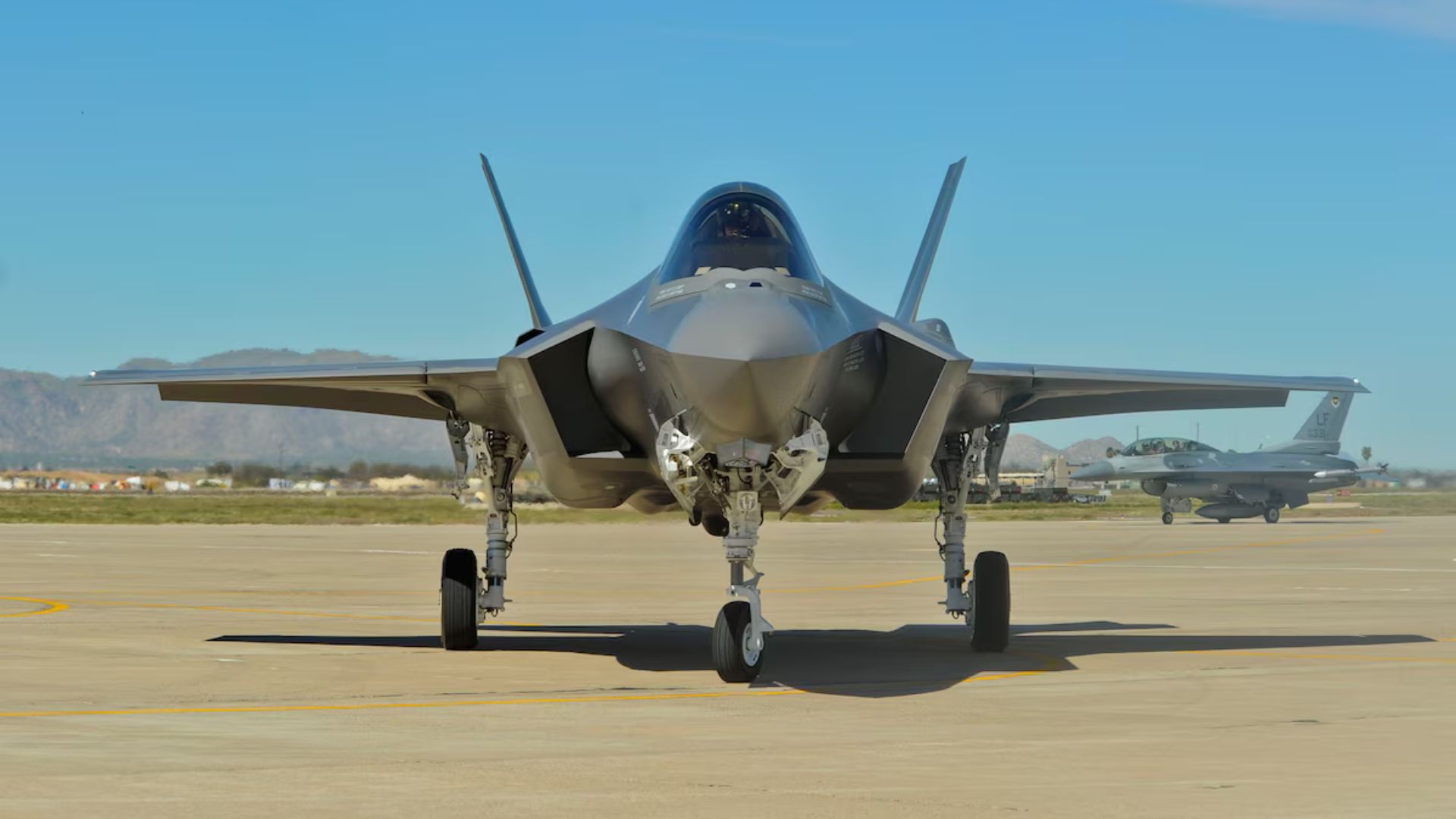 New 578-foot Mach 1 ground-based sled track trains vital F-35 shields for US pilots