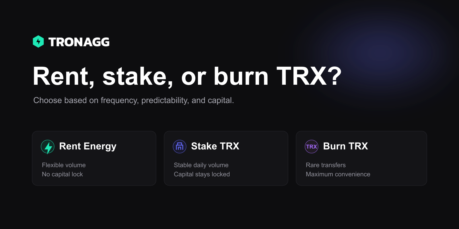 Rent, Stake, or Burn TRX? A Practical Guide for TRON Users