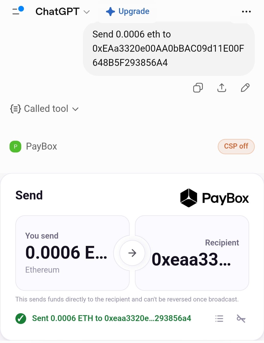 Sell, send, invest, and make any Cryptocurrency Transaction by Chatting with AI (ChatGPT, Claude,…
