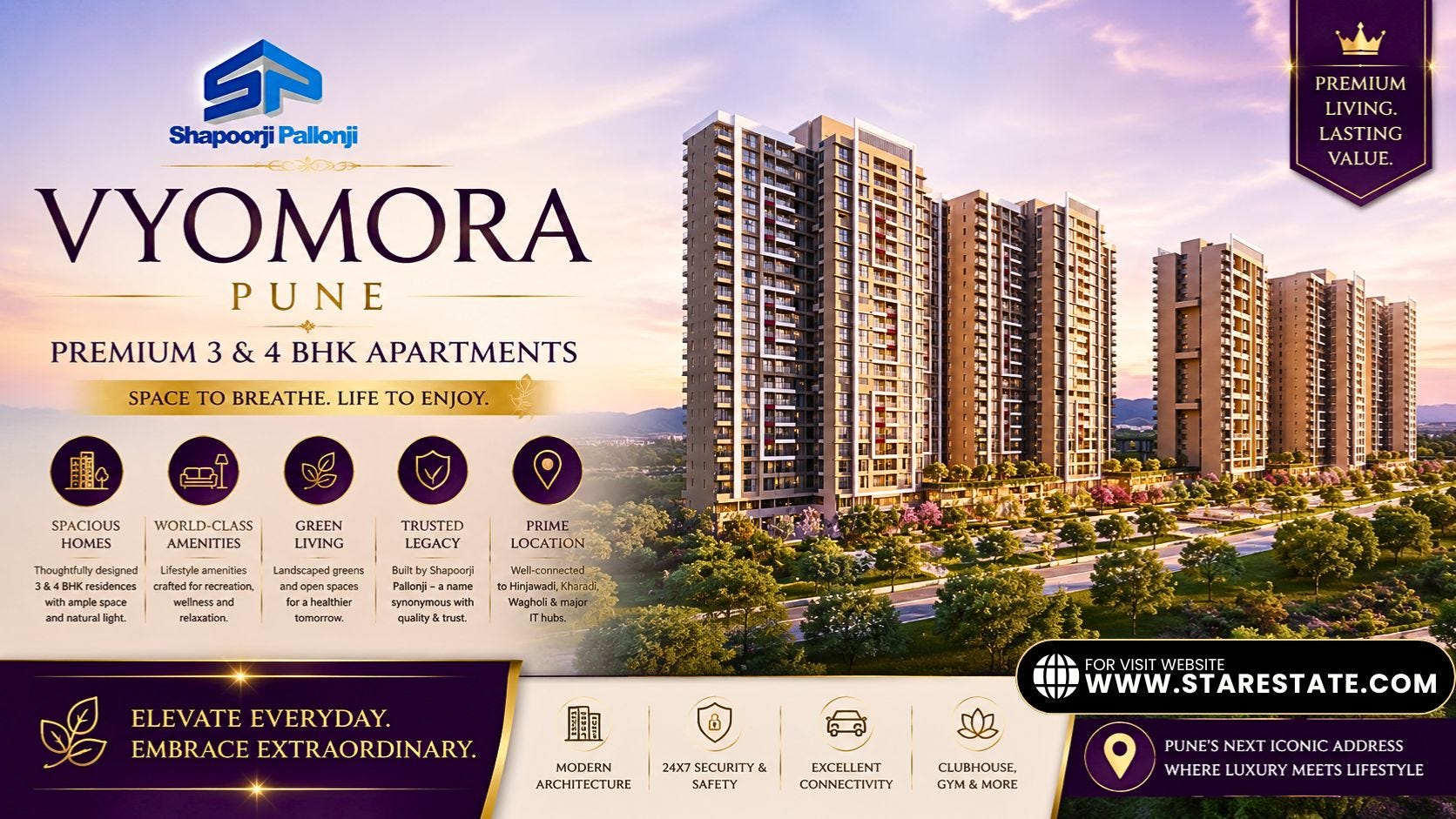 Shapoorji Pallonji Vyomora Pune | Spacious Duplex Homes