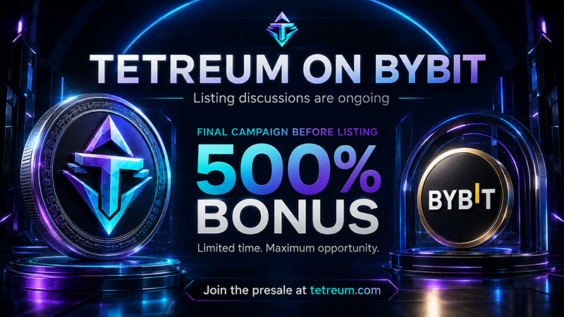 Tetreum Launches 500% Presale Bonus as $TET Appears on Bybit