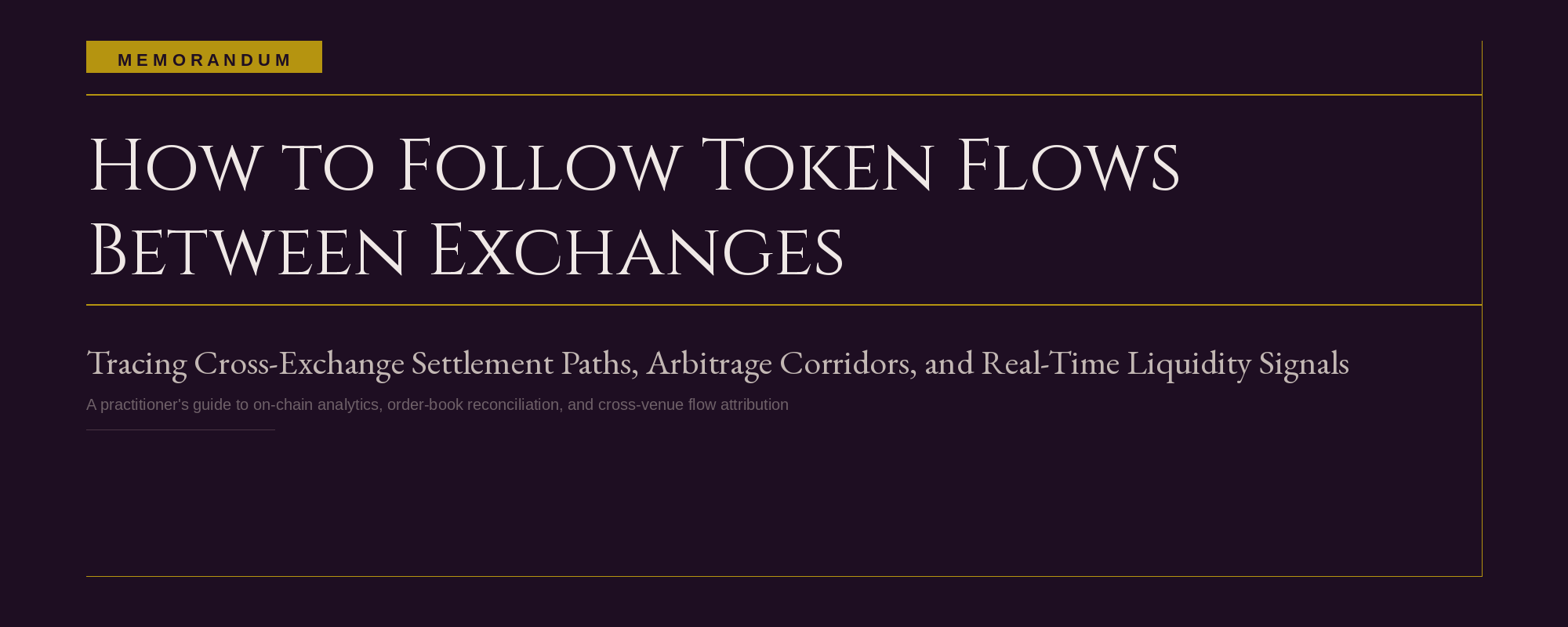 The Money Never Lies: How to Follow Token Flows Between Exchanges