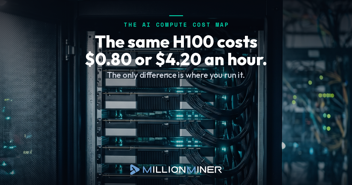 The Same H100 Costs $0.80 or $4.20 an Hour. The Only Difference Is Where You Run It