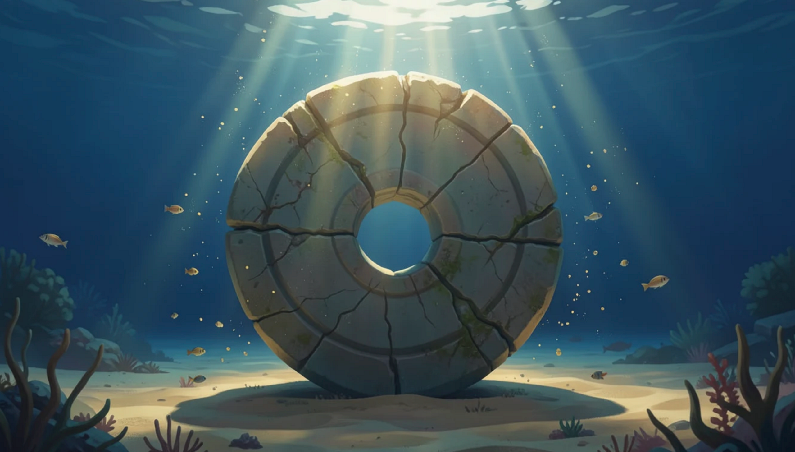 The stone at the bottom of the sea