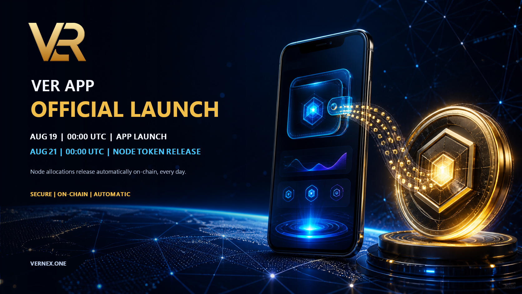 VER APP Official Launch and Node Allocation Token Release Schedule