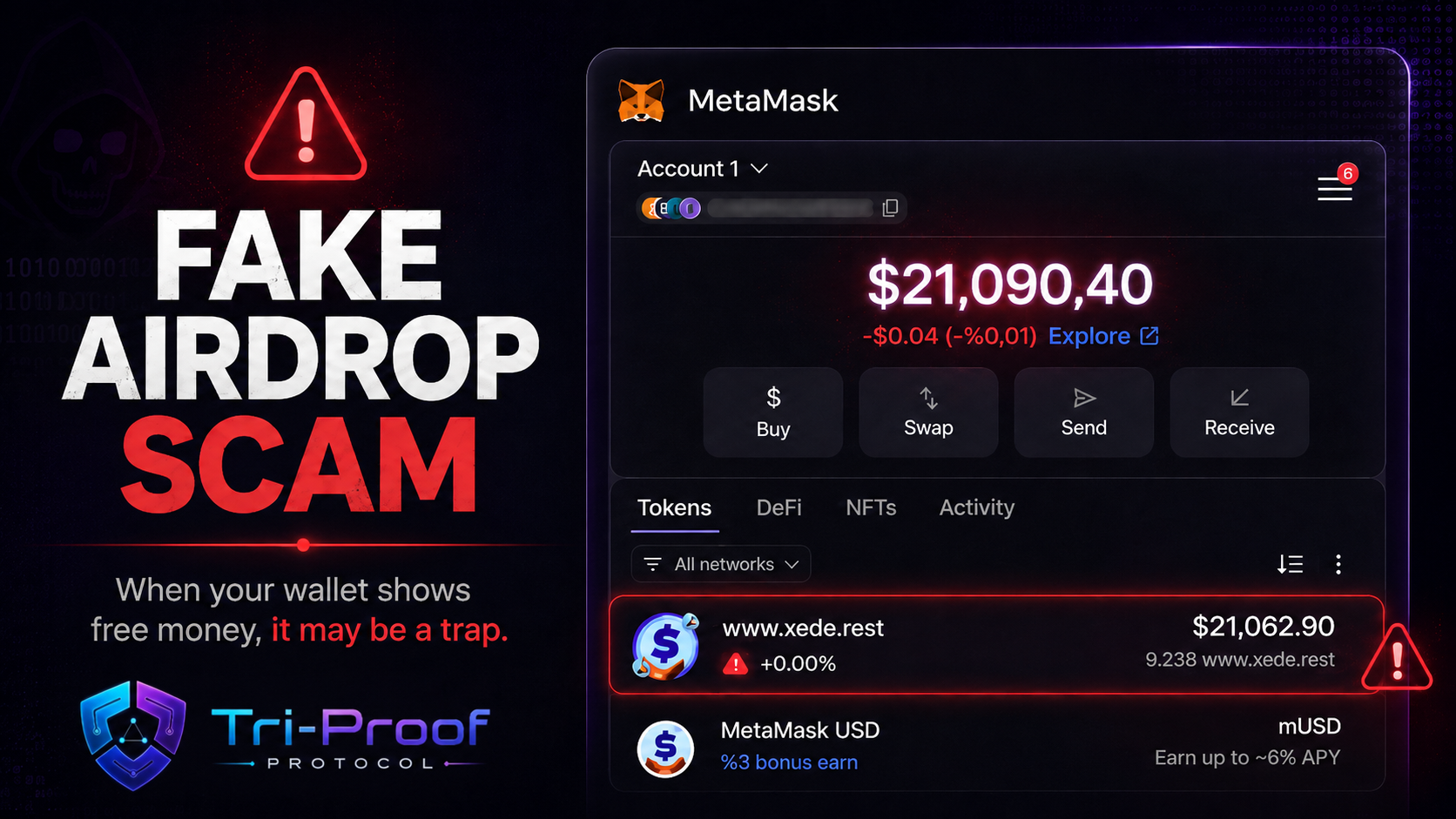 Your Wallet Says You Received $21,000. You Actually Received a Trap. How Fake Airdrops Use Man