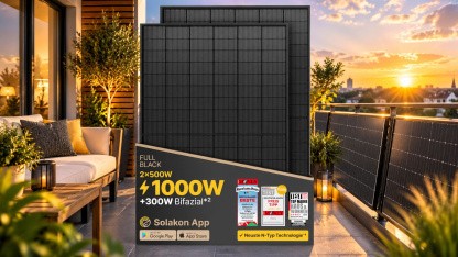 Anzeige: Bifaziale Solakon-500-W-Solarmodule im 2er-Set zum Aktionspreis für nur 89 Euro pro Stück