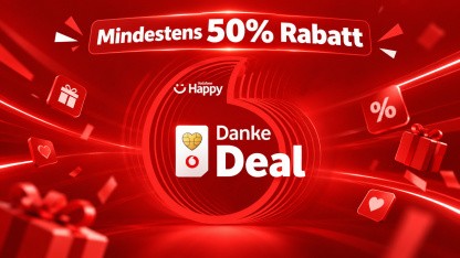 Anzeige: Danke-Deal bei Vodafone – 70 GByte und mehr geschenkt und mindestens 50 Prozent günstiger