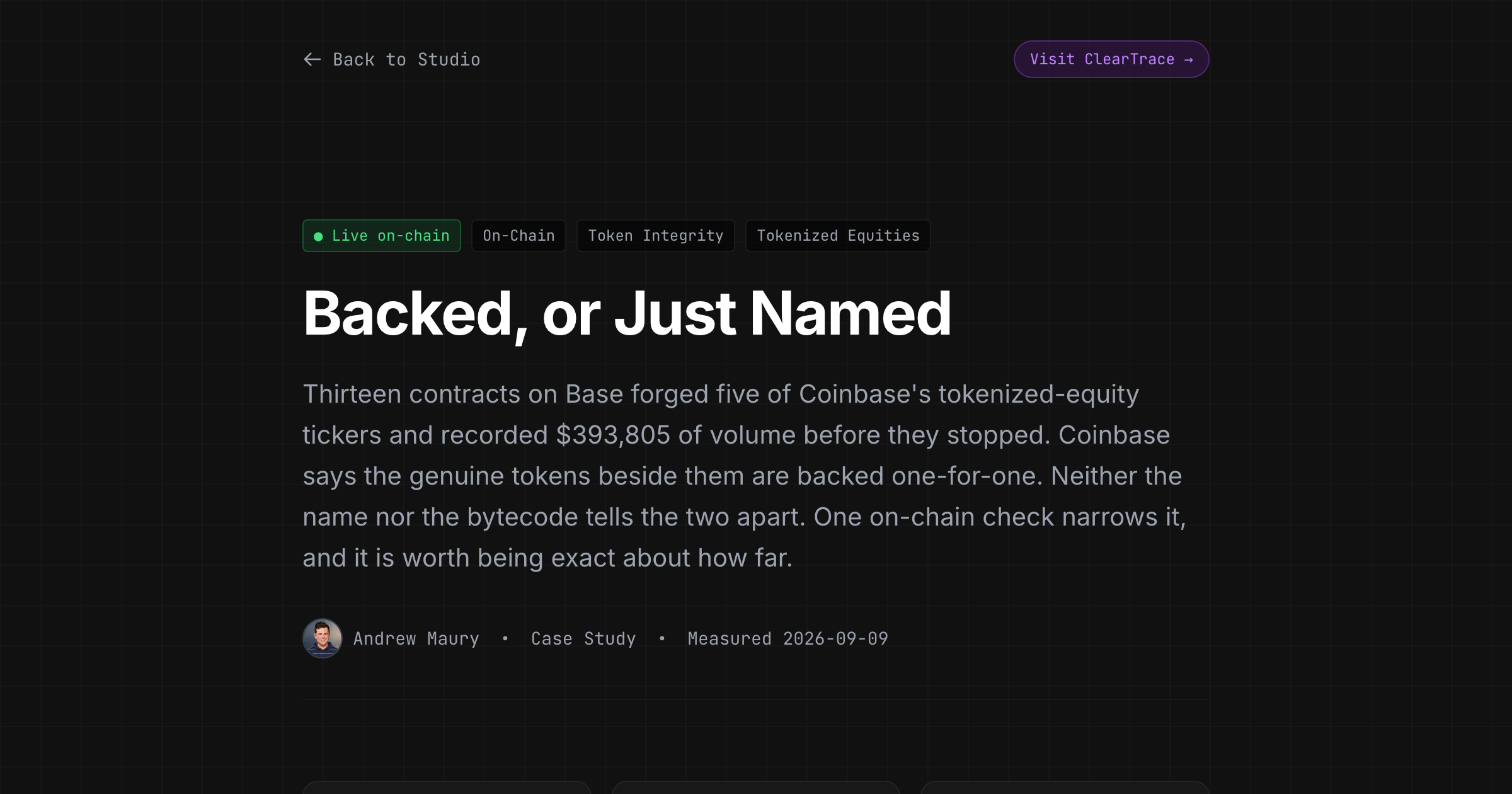 Backed, or Just Named: Thirteen Forged Tokenized-Equity Tickers