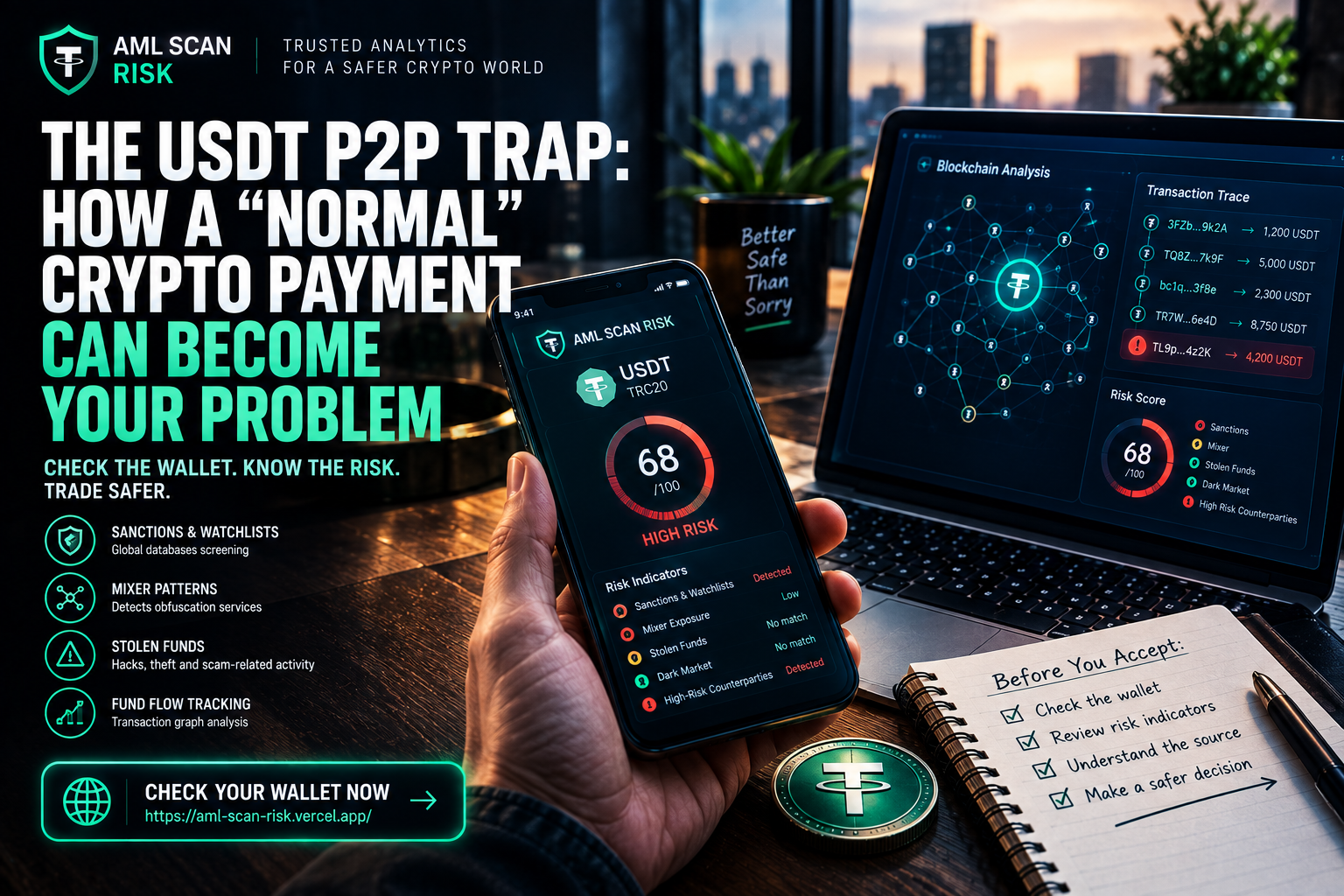 Before You Accept USDT: The TRON AML Check Every P2P Trader Should Know