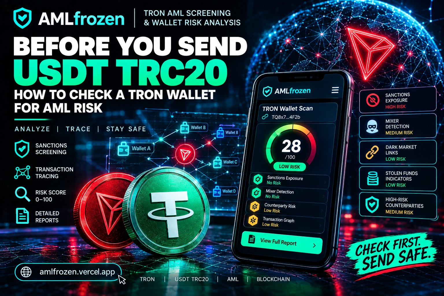 Before You Send USDT TRC20: How to Check a TRON Wallet for AML Risk